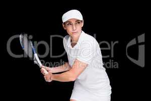 Female athlete playing tennis