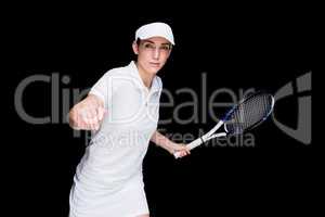 Female athlete playing tennis