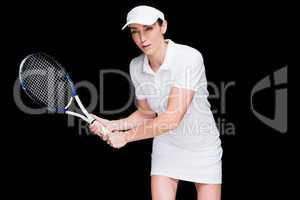 Female athlete playing tennis