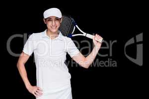 Female athlete playing tennis