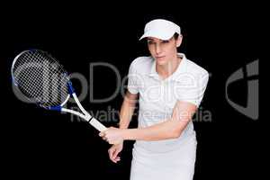 Female athlete playing tennis