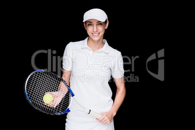 Female athlete playing tennis