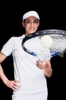 Female athlete playing tennis