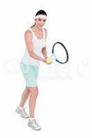 Female athlete playing tennis