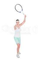 Female athlete playing tennis