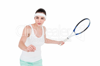 Female athlete playing tennis