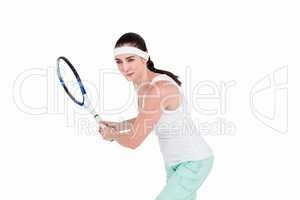 Female athlete playing tennis