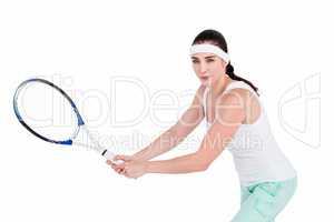 Female athlete playing tennis