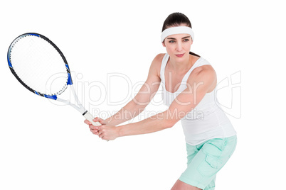 Female athlete playing tennis