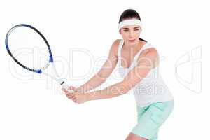 Female athlete playing tennis