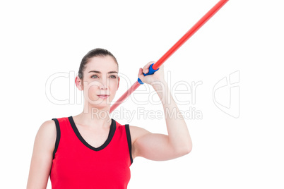 Female athlete throwing a javelin