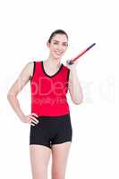 Female athlete throwing a javelin