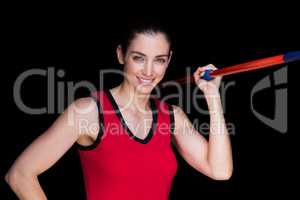 Female athlete throwing a javelin