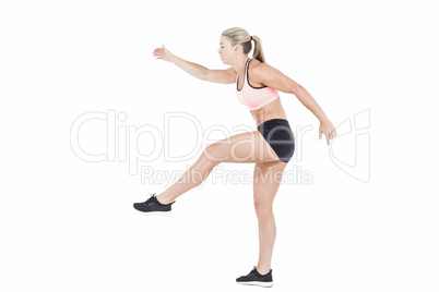 Female athlete jumping