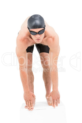 Swimmer preparing to dive