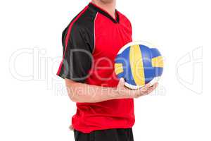 Sportsman holding a volleyball