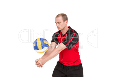 Sportsman playing a volleyball