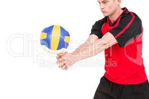 Sportsman playing a volleyball