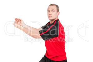 Sportsman posing while playing volleyball