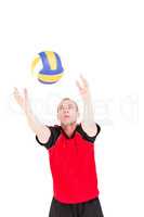 Sportsman playing a volleyball