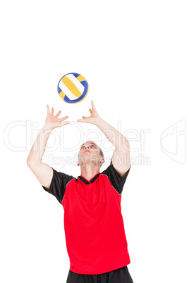 Sportsman playing a volleyball