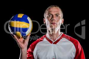 Sportsman holding a volleyball