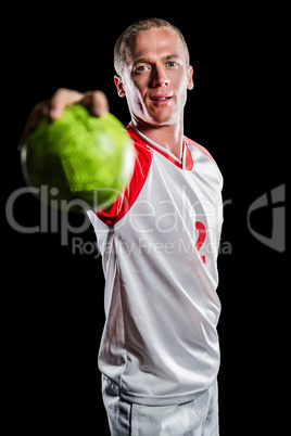 Sportsman holding a ball