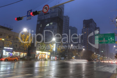 Gangnam main avenue in the business district of South Korea
