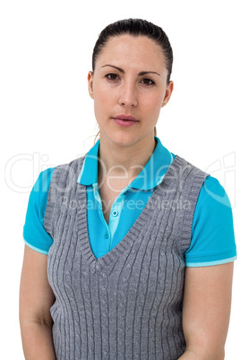 Golf player on white background