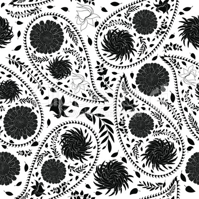 Oriental paisley seamless pattern