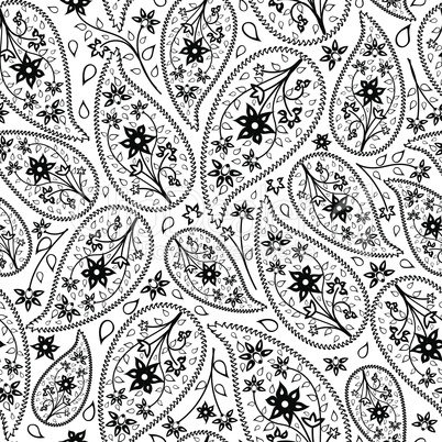 Oriental paisley seamless pattern