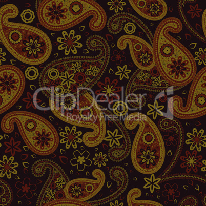 Oriental paisley seamless pattern