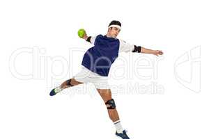 Sportsman throwing a ball