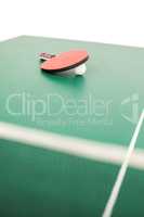 Table tennis racket with a ball