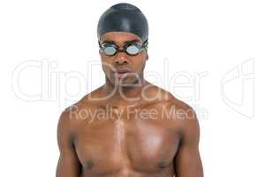 Swimmer in swimmingÂ goggles and swim cap