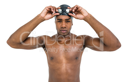 Swimmer ready to dive