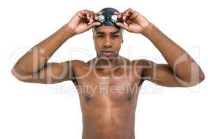 Swimmer ready to dive