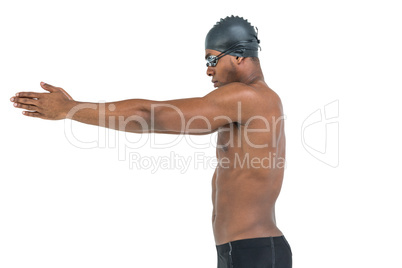 Swimmer ready to dive