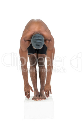 Swimmer ready to dive