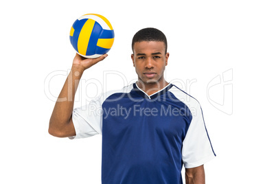 Sportsman holding a volleyball