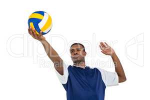 Sportsman playing a volleyball