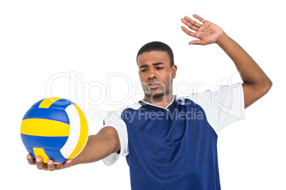 Sportsman playing a volleyball