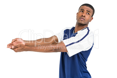 Sportsman posing while playing volleyball