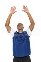 Sportsman posing while playing volleyball