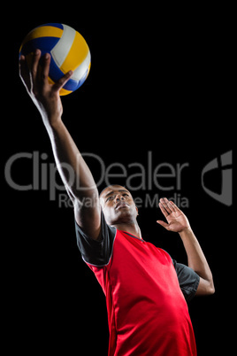 Sportsman playing a volleyball