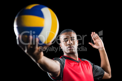 Sportsman playing a volleyball