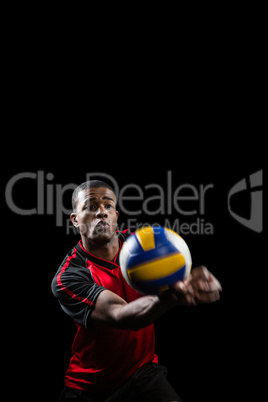 Sportsman playing a volleyball