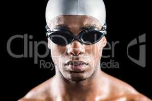 Portrait of swimmer in swimmingÂ goggles