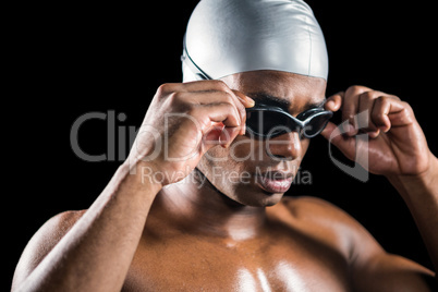 Swimmer ready to dive