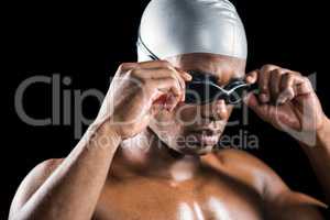 Swimmer ready to dive